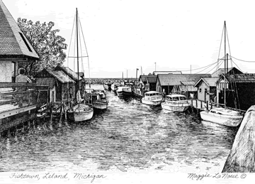 Fishtown Pen and Ink print