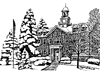 Robinson Hall, Albion College Line Art Print