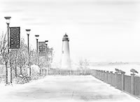 Tri-Centennial Lighthouse Milliken State Park,  Detroit Michigan